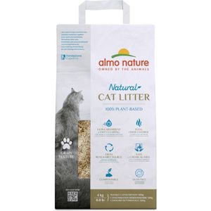 Almo Nature Cat Litter Grain Texture - 100% plantaardige eco-vriendelijke kattenbakvulling - Inhoud 4 kg