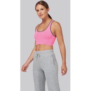 Naadloze sportbh, PA001, Fluo Roze/Grijs, maat XL/XXL