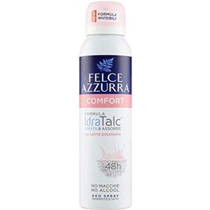 Felce Azzurra - Deodorant Comfort Spray met hydraterende melk, IdraTalc-formule, werkzaamheid 48 uur, laat geen vlekken achter - 150 ml