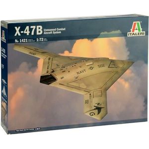 1:72 Italeri 1421 X-47B Unmanned Combat Aircraft System Plastic Modelbouwpakket