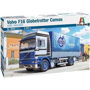 1:24 Italeri 3945 Volvo F16 Globetrotter Canvas W/Elevator Plastic Modelbouwpakket