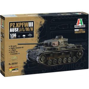 1:56 Italeri 25757 Pz. Kpfw. III Ausf. J/L/M/N - WWII - Tank met 4 Bouwopties Plastic Modelbouwpakket