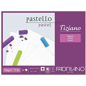 Honsell 46430541 Fabriano Tiziano pastelblok, 24 vellen, 160 g/m², hoog poolgehalte, zuurvrij en bestand tegen veroudering, ruw, gripvast oppervlak