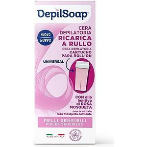 Depilsoap® Navulwax voor elektrische haarroller, wax voor de gevoelige huid, nieuwe gelformule, verrijkt met vliegende roos en sheaboter, universeel