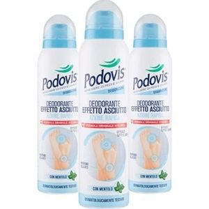 Podovis, Deodorant-spray, werkt geurremmend, 24 uur, met antibacteriële werkzame stoffen, frisse werking en zachte geur, 3-delig formaat