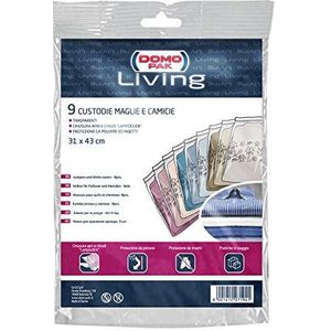 Stofzakken voor truien, overhemden en kleding, organiseer je garderobe en bescherm je kleding, 9 transparante enveloppen 31 x 43 cm Domopak Living