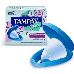 Tampax Cup, menstruatiebeker, herbruikbaar, met beschermhoes, veel vloeiend
