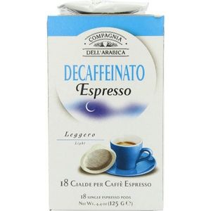 Compagnia Dell'arabica Pure Arabica Decaffeinato ESE Pods 7 g (Pack van 18)