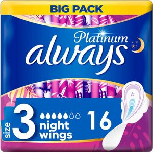 8x Always Maandverband Platinum Ultra Night 16 stuks