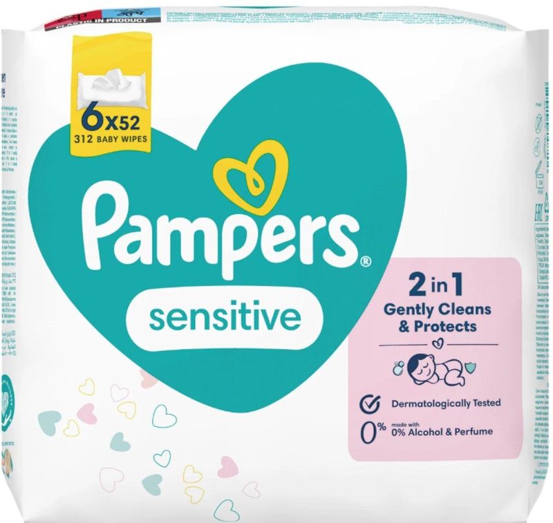 Pampers - Sensitive - Billendoekjes - 52 Stuks