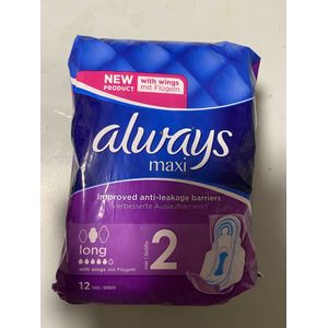 Always - Maxi - Maandverband - Lang met Vleugels - 12 Stuks