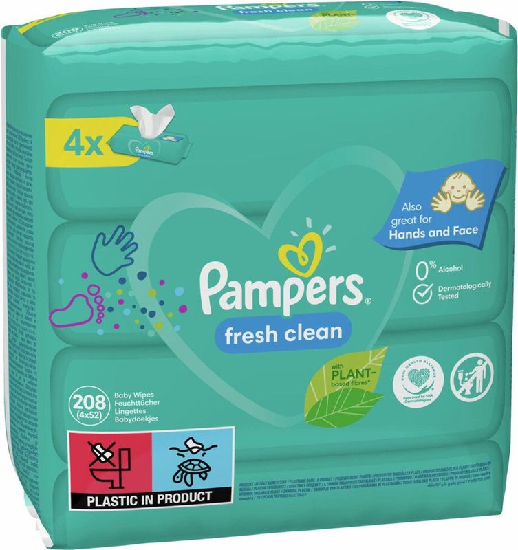 Pampers - Fresh Clean - Billendoekjes - Navulpak 4x52