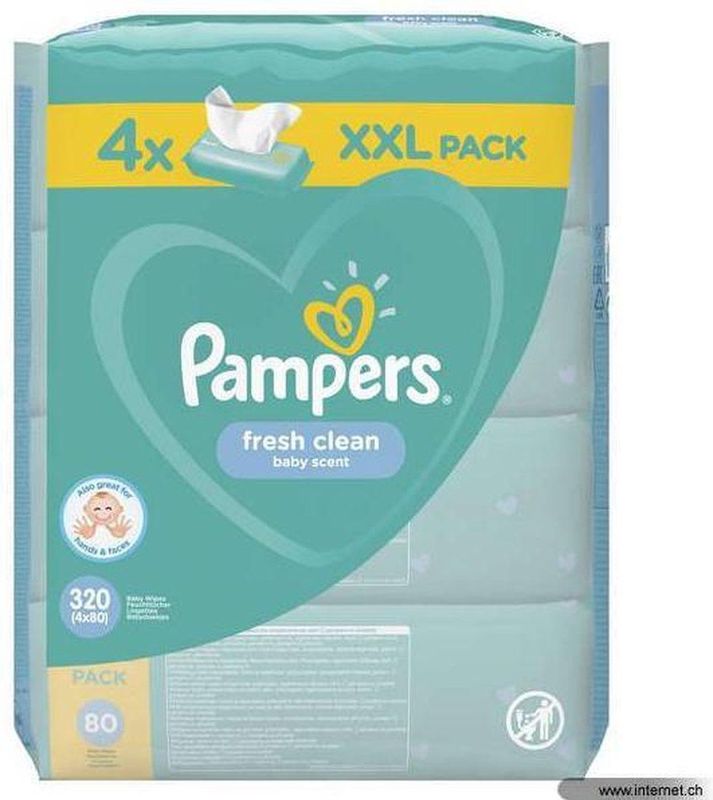 Pampers - Fresh Clean - Vochtige Reinigingsdoekjes - 4x80 st