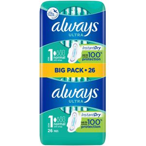 Always - Ultra Normaal Met Vleugels - Maandverband - 26 Stuks
