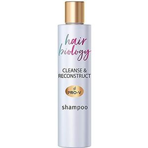 Hair Biology Cleanse & Reconstruct Shampoo 250 ml voor vettige wortels en beschadigde punten, haarverzorgingsshampoo voor dames, dieptereiniging, shampoo, siliconenvrij rozenwater