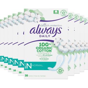 10x Always Dailies Inlegkruisjes Cotton Protection Normal 38 stuks