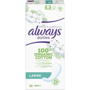 Always - Dailies Cotton Protection - Inlegkruisjes - Wit - 32 Stuks