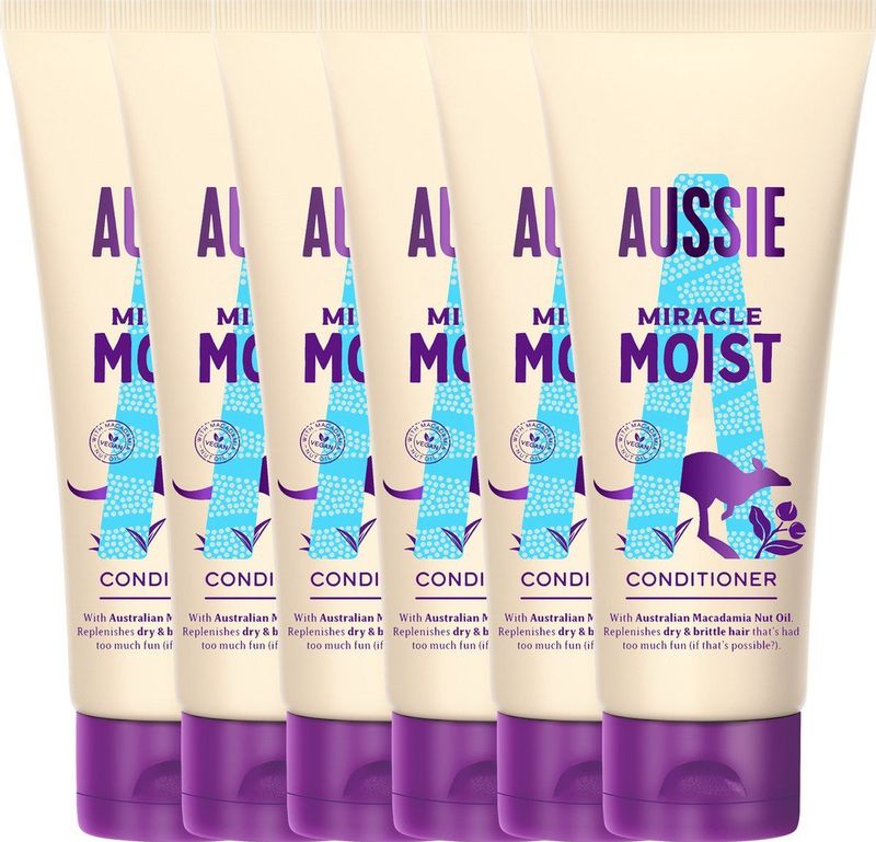Aussie - Miracle Moist Conditioner - Hydraterende Vegan Formule - 6 x 200 ml