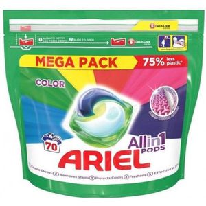Ariel - All In One Pods Color - 70 Pods - Gekleurde Was - Mega Pack