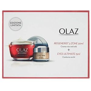 Olay/Olaz cadeauset, dag en nacht, 1 x Olay Regenerist gezichtscrème, anti-rimpels, 50 ml + 1 x Olay Ultimate Eye Creme, oogcrème, 15 ml, vermindert roet en brilvergelijking