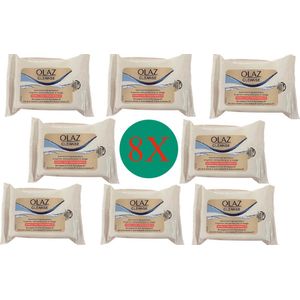 8 x Olay Cleansing face wipes normal skin 20 stuks