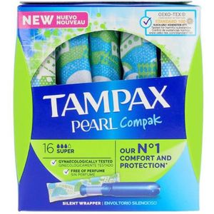 Tampax Pearl Compak Tampon Super - 16 Stuks