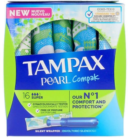 Tampax Pearl Compak Tampon Super - 16 Stuks