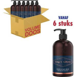 King C. Gillette Baardshampoo & Face Wash, 350 ml, met kokoswater, arganolie en avocado-olie, helpt de baardgroei