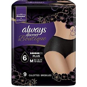 Always Discreet - Boutique - Incontinentiemateriaal - Zwart - 2-pack (2 x 9 broekjes)