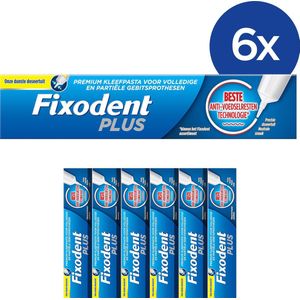 Fixodent Plus Anti-Voedselresten - Voordeelverpakking 6x40 g - Kleefpasta