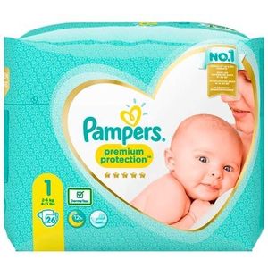 Pampers Premium Protection Maat 1 (2-5 kg) - 26 stuks