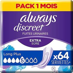 Always Discreet - Long Plus - Incontinentiepads - 64 Pads - Matig Absorptievermogen - Geurneutralisator