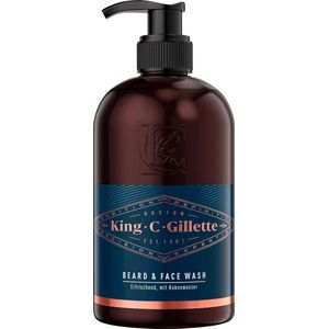 King C. Gillette Baardshampoo en wasgel met kokoswater, Arganolie en Avocado-olie (350 ml)