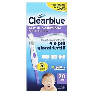 Clearblue Geavanceerde digitale ovulatietest, vergroot je kans om zwanger te worden, 1 digitale portastick en 20 tests
