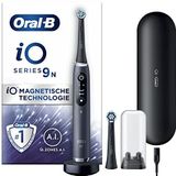 Oral-B iO 9N Zwarte Elektrische Tandenborstel, 2 Opzetborstels, 1 Oplaadreisetui, Ontworpen Door Braun