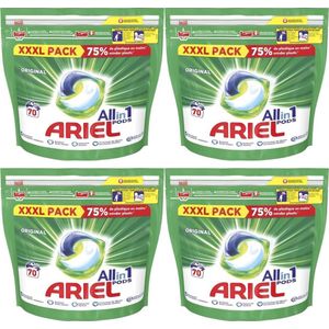 Ariel All-in-1 Pods Regular/Original wasmiddel capsules - 4x70pods Grootverpakking  = 280 pods