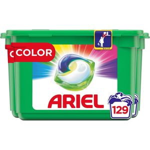 Ariel All in 1 Pods Kleur Wasmiddel - Kwartaalbox 3 x 43 Wasbeurten - Wasmiddelcapsules