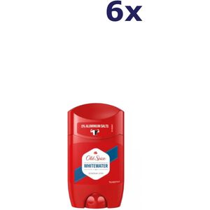 Old Spice Whitewater Deostick voor heren, 6 stuks, 50 ml, frisheid 24/7 voor dagelijks gebruik, langdurige geur in geurkwaliteit, geurbescherming, zoutvrij
