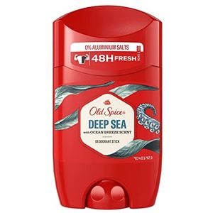 Old Spice Deep Sea Deostick voor mannen, 50 ml, 48 uur frisheid, langdurige geur in parfumkwaliteit, 0% aluminiumzouten, geen vlekken op zwart en wit, gemaakt van 50% gerecycled plastic