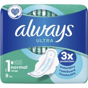 Always Maandverband Normaal Met Vleugels Size 1, 9 Stuks