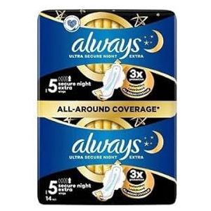 Always Ultra Secure Night Extra Wings 2 x 14 st