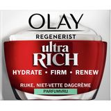 Olay Regenerist Ultra Rich Dagcrème - Vitamine B3 Peptide en Sheaboter - Parfumvrij - 50ml