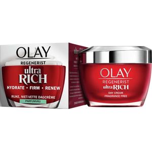 Olay Regenerist Ultra Rich Dagcrème - Vitamine B3 Peptide en Sheaboter - Parfumvrij - 50ml - Droge huid