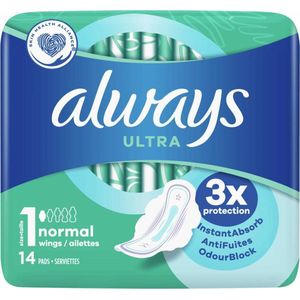 Always - Ultra Maandverband Normal Maat 1 Met Vleugels - 14 stuks