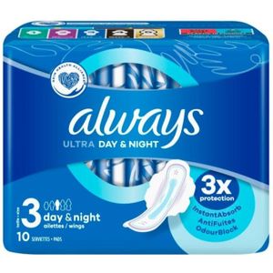 Always - Day & Night - Maandverband - 10 Stuks - Dermatologisch Getest