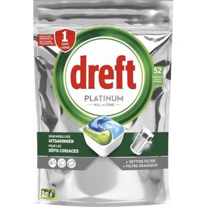 Dreft Platinum All-in-One vaatwastabletten Regular (52 stuks)