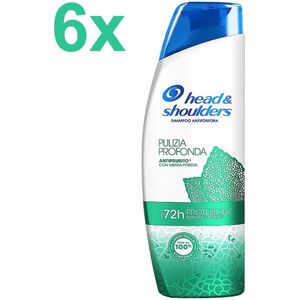 Head & Shoulders - Anti-Roos Shampoo - Menthol Deep Cleaning - 6x 400ml - Voordeelverpakking