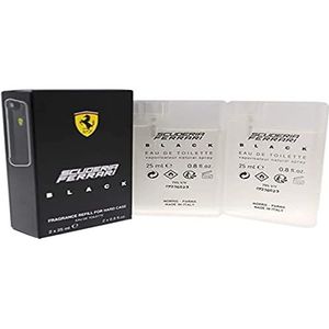 Ferrari navulverpakking voor harde koffer, zwart, 2 x 0,8 oz EDT spray (navul), 2 stuks