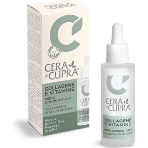 Cera di Cupra Collagene & Vitamine Serum - Glazen flesje - versterkend en herstellend serum met Marine Collageen, vitamine A, E, F, en honingextract, voor behoudt en herstel van de celstructuur van de huid.