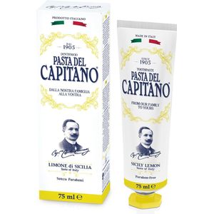 Pasta del Capitano 1905 – Sicily Lemon - tandpasta - The Taste of Italy: unieke Sicilië citroen tandpasta bevat een natuurlijke, biologische citroen extract. Zonder citroenzuur en geeft een sensationele smaak.